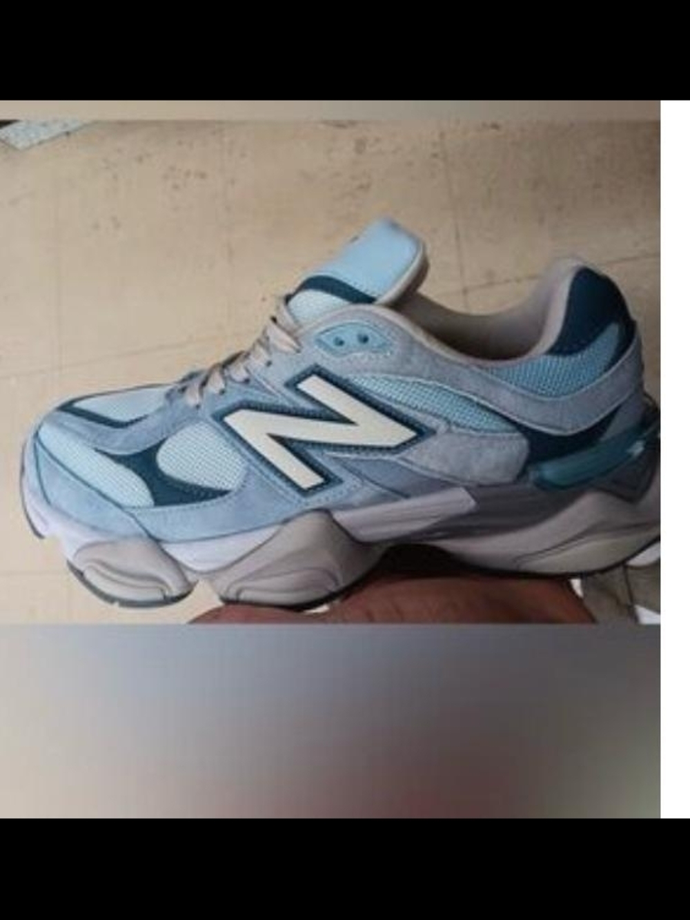 New Balance Pale Blue Mesh & Suede Runner with Teal Accents
